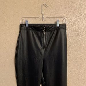 High Waisted Faux Leather Leggings